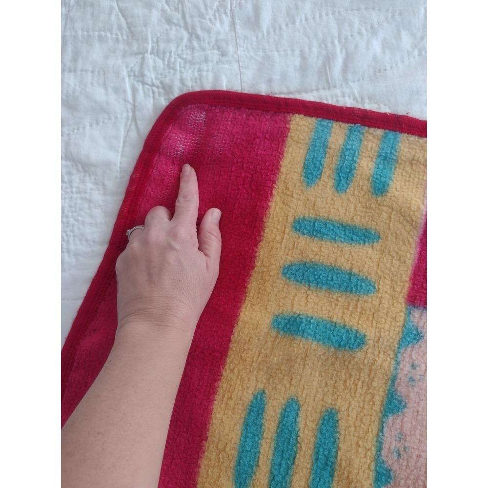 Vtg Disney Pocahontas Fleece Blanket John Smith Twin 90s Native Retro Nostalgic - Picture 10 of 10